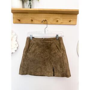 Blank NYC 100% Sueded Leather Skirt Sz 25
